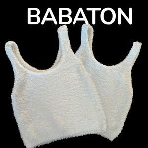 BABATON White Crop Lounge/Casual Tank